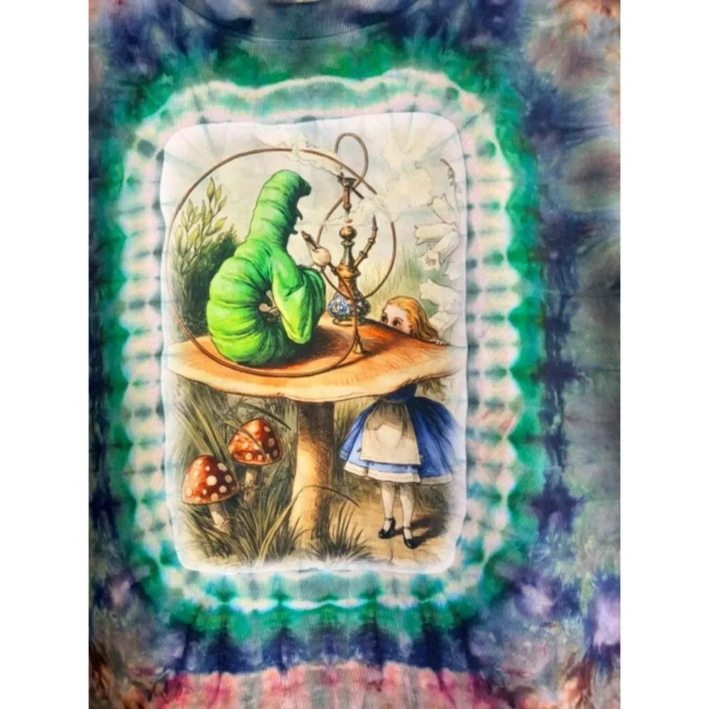Handmade Alice in Wonderland tie dye t-shirt ice dyed - Picture 5 of 7